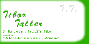 tibor taller business card